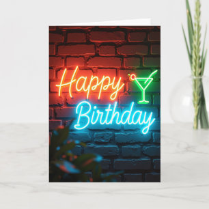 Carte de voeux murale pour anniversaire néon