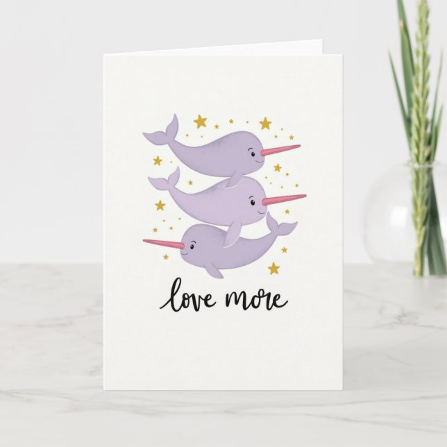 Carte de vœux Narval Amour Plus (Devant)