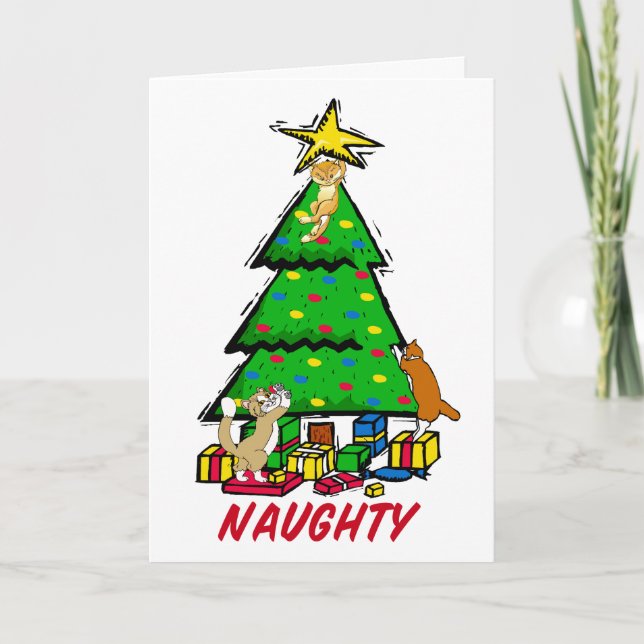 Carte de voeux Naughty Kitties (Devant)