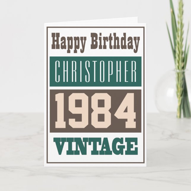 Carte de vœux née en 1984 (Devant)