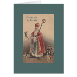 Carte de voeux néerlandaise vintage de Nicolaas d