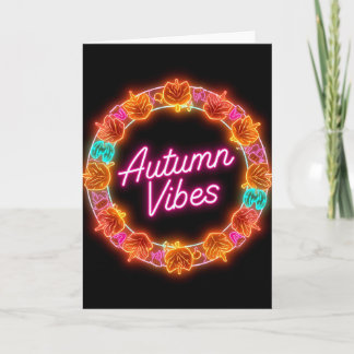 Carte de vœux Neon Autumn Vibes – Saison automnale