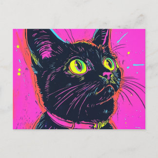 Carte de voeux Neon cat