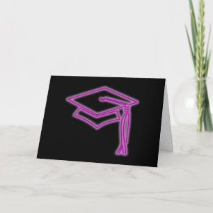 Carte de voeux Neon Grad Casquette violet - Avec v