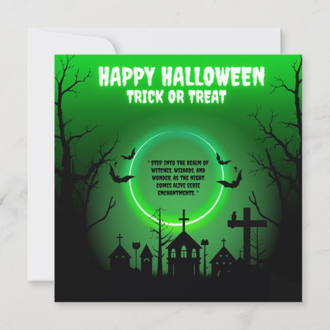 CARTE DE VOEUX NEON JOYEUX HALLOWEEN  (Devant)