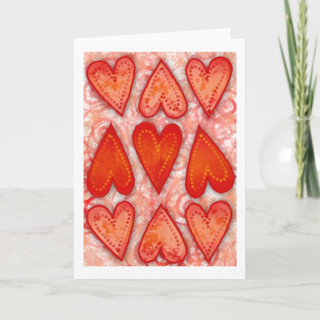 Carte de vœux "Neuf cœurs d'amour" (Devant)