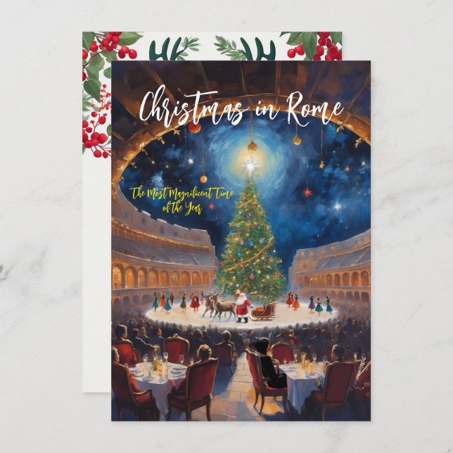 Carte de voeux "Noël à Rome" (Devant / Derrière)