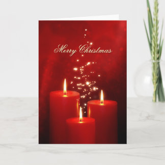 Carte de voeux Noël Bougies rouges