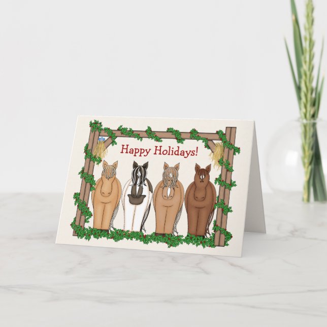 Carte de voeux Noël Cheval de Noël (Devant)