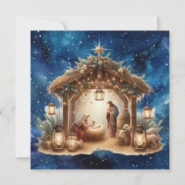 Carte de voeux Noël de la Nativité (Devant)