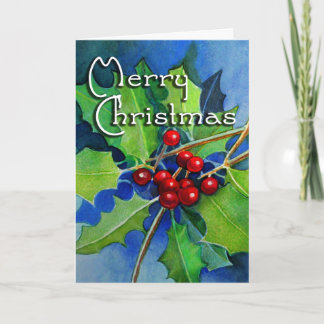 Carte de voeux Noël Holly