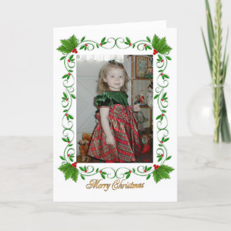 Carte de voeux Noël Holly pour photo