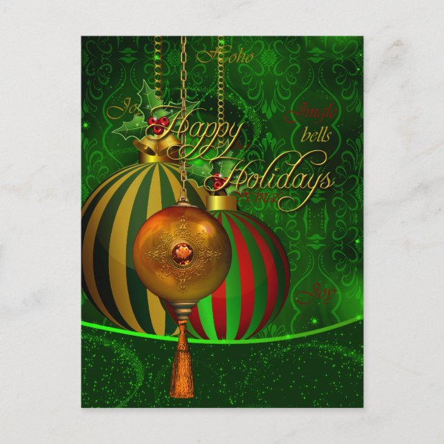 Carte de vœux Noël Joyeux Noël Joyeuses Fêtes (Devant)