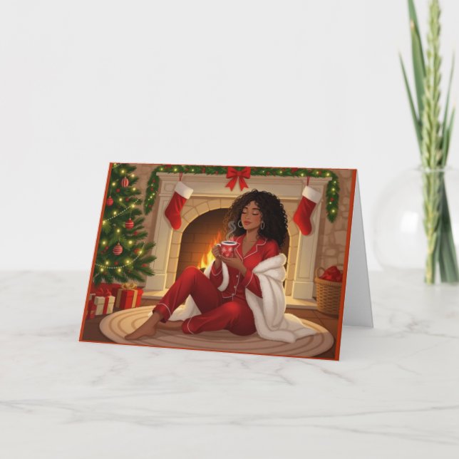 Carte de vœux Noël Repos & Réinitialisation (Devant)