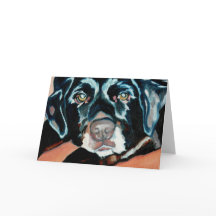 Carte de voeux noire de chien de laboratoire
