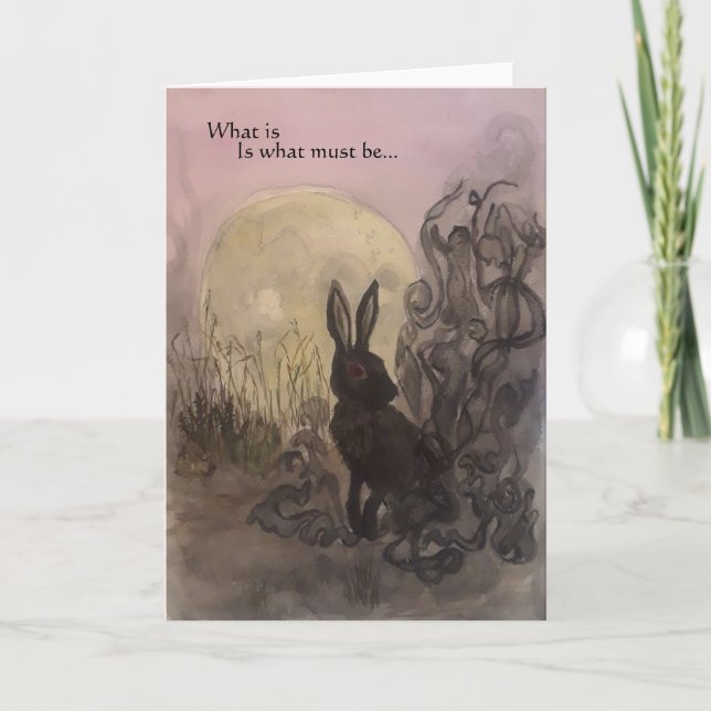 Carte de voeux noire lapin noir Inle Blank (Devant)