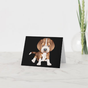 Carte de vœux noire vierge Chien Beagle chiot