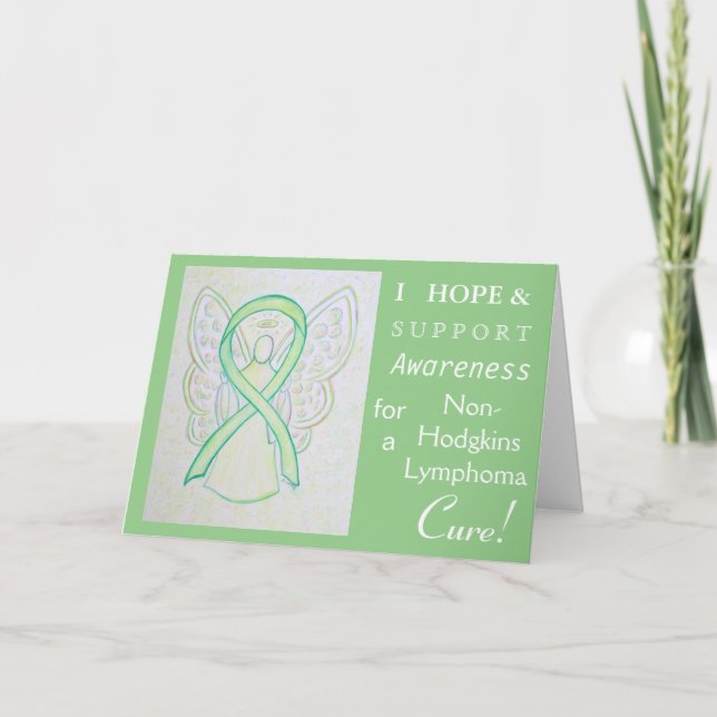 Carte de voeux non Hodgkins Lymphoma Lime Ribbon (Devant)
