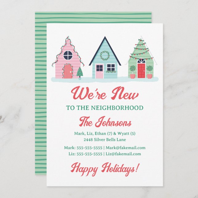 Carte de Vœux 'Nous sommes Nouveaux dans le Quarti (Devant / Derrière)