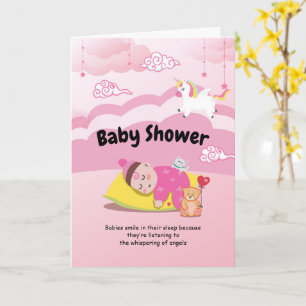 Carte de vœux Nouvelle fille, baby shower