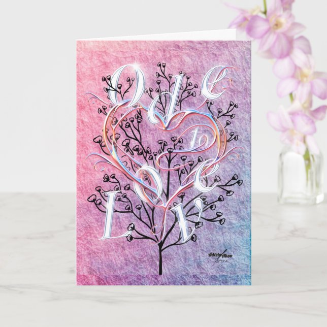 Carte de vœux "Ode à l'amour" de la poète Adiela A (Orchidée)