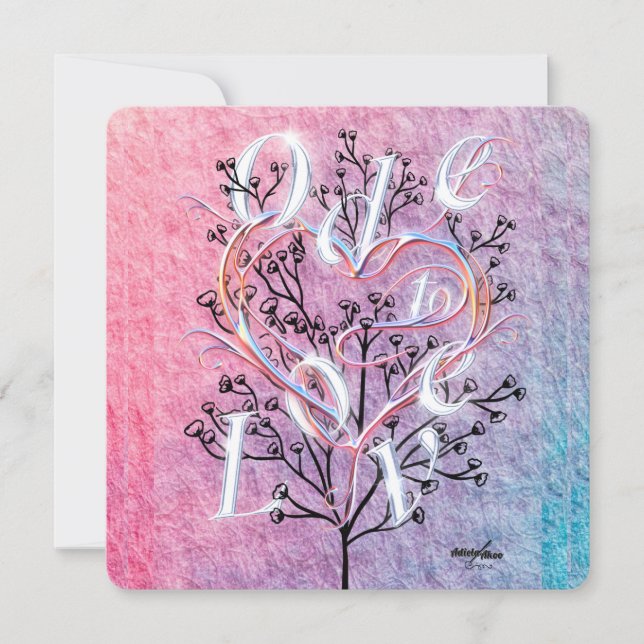 Carte de vœux Ode à l'amour par la poète Adiela Ak (Devant)