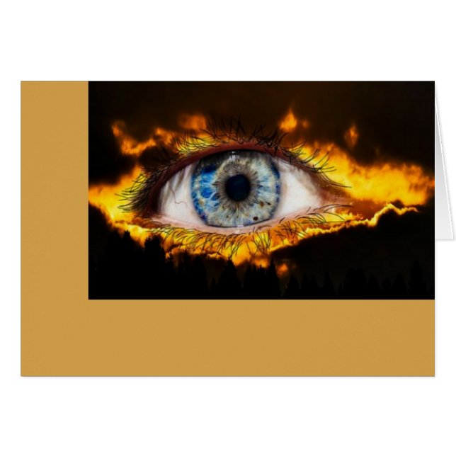 Carte de vœux Œil de feu (Devant horizontal)