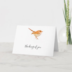 Carte de vœux Oiseau aquarelle pense à toi