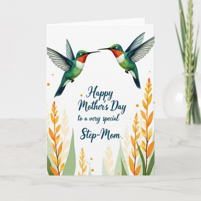 Carte de vœux Oiseaux à pois (Devant)