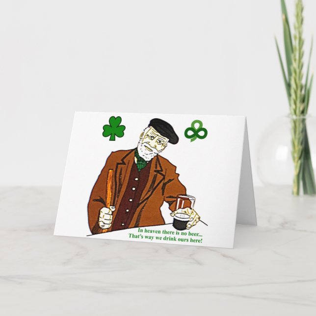 Carte de voeux Old Irish Drinker (Devant)