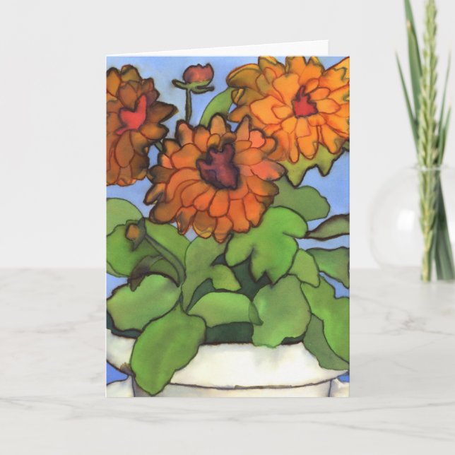 Carte de voeux Orange Dahlia (Devant)