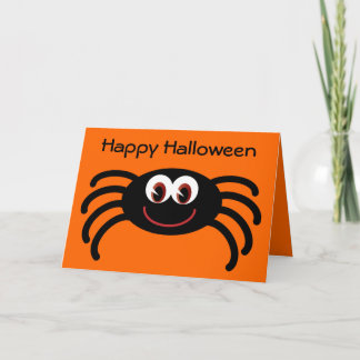 Carte de voeux Orange d'Araignée d'Halloween