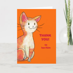 Carte de voeux orange de chat (personnalisable)