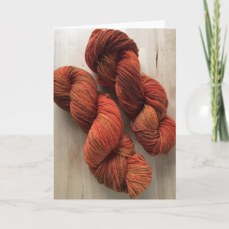 Carte de voeux orange de fil de Handdyed