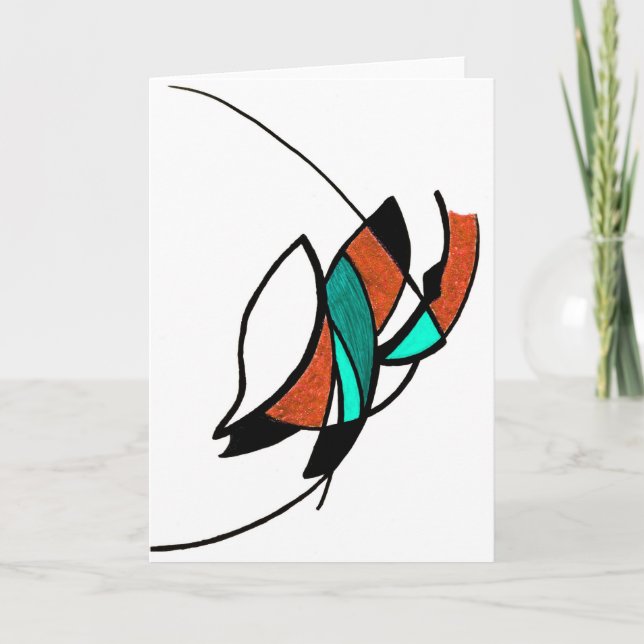 Carte de voeux Orange Egyptian Eye (Devant)