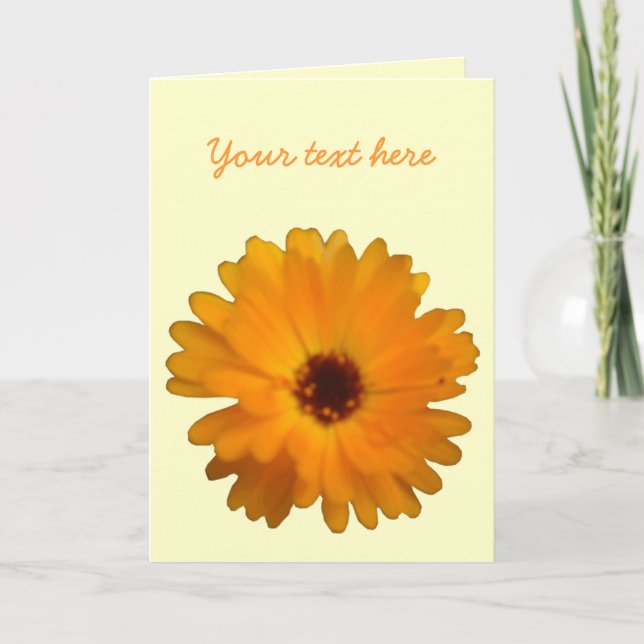 Carte de voeux Orange Marigold personnalisable (Devant)