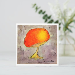 Carte de voeux Orange Mushroom Watercolor