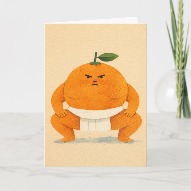 Carte de vœux Orange Sumo (Devant)