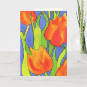 Carte de voeux Orange Tulips