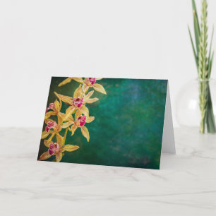 Carte de voeux orchidée, vide à l'intérieur
