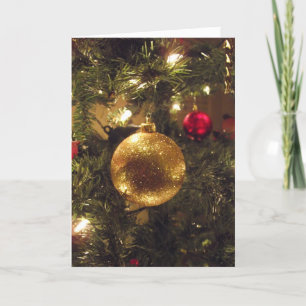 Carte de voeux ornemental de Noël d'or