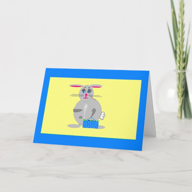 Carte de voeux ou de note de Pâques Bunny (Devant)