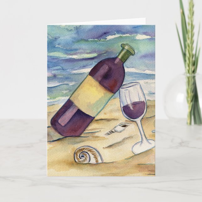 Carte de voeux ou de note Red Wine Beach Party (Devant)
