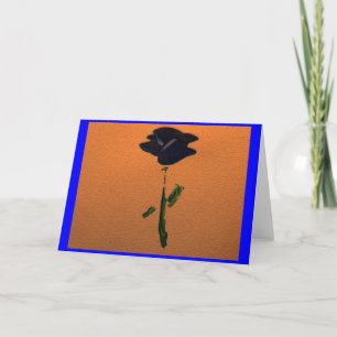 Carte de voeux ou de note Rose bleu personnalisabl