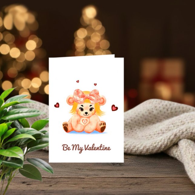 Carte de vœux ours mignon pour la Saint-Valentin (Créateur téléchargé)