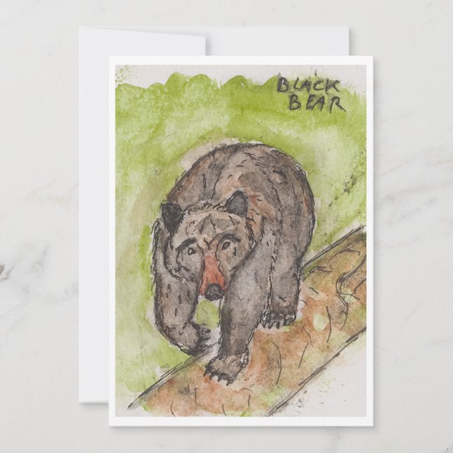 Carte de vœux Ours noir (Devant)
