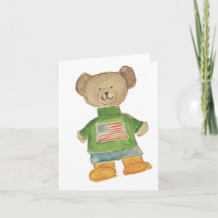 Carte de vœux ours USA