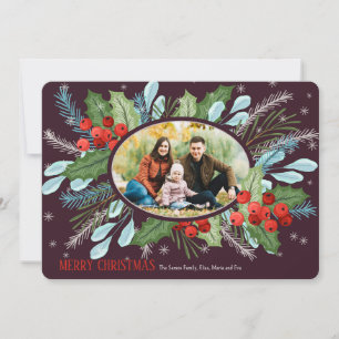 Carte de voeux Oval Photo de Noël