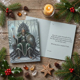 Carte de vœux païenne Yule pour le roi de houx du