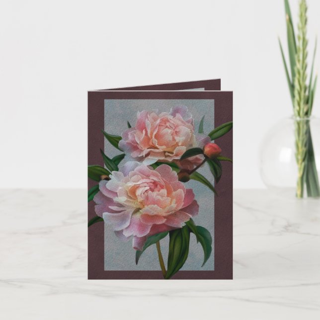 Carte de voeux Pale Pink Peonies (Devant)